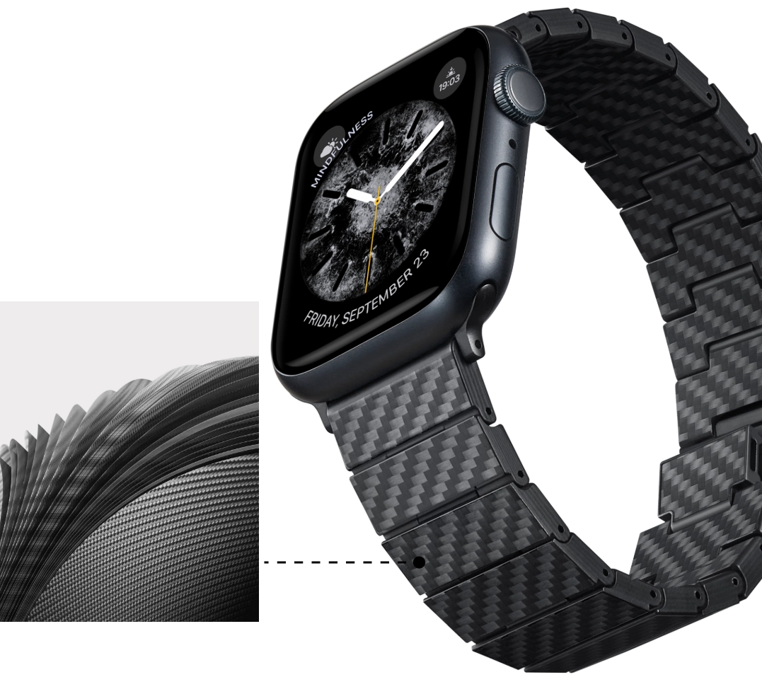 Carbon Fiber Apple Watch Bands Light Non Allergenic PITAKA